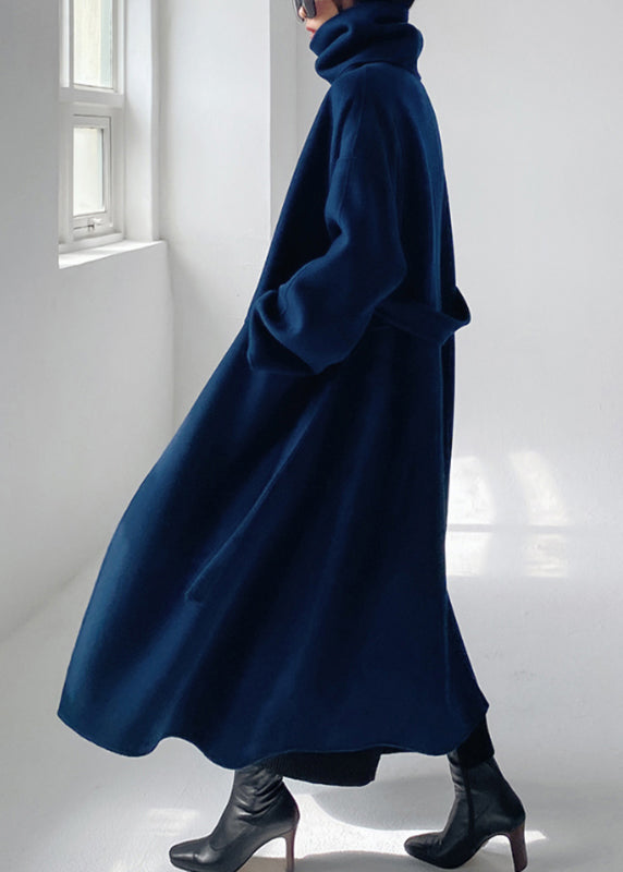 Women's Wool Maxi Scarf Coat – Detail View