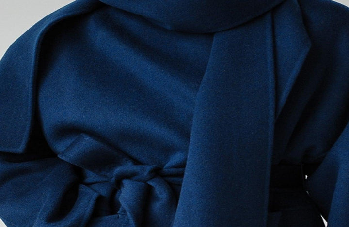 Women's Wool Maxi Scarf Coat – Detail View
