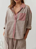 Vivienne | Women's Plaid Button Up Pajama Set