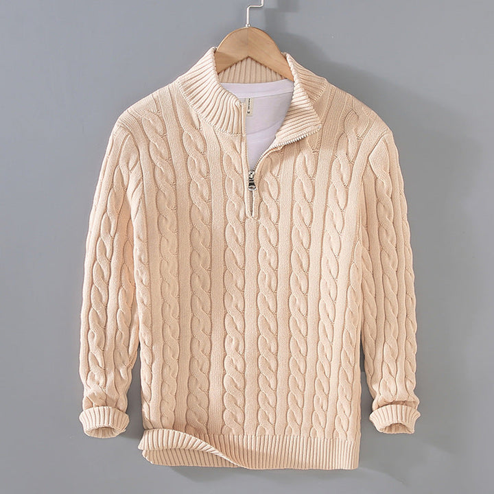 WHITFIELD - CABLE KNIT QUARTER-ZIP SWEATER 1