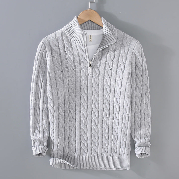 WHITFIELD - CABLE KNIT QUARTER-ZIP SWEATER 3