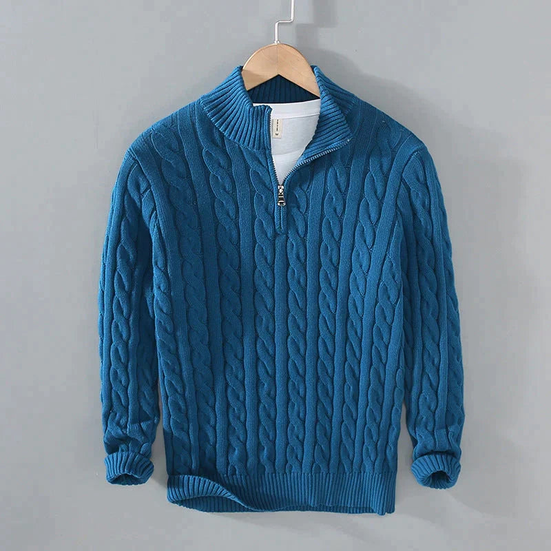 WHITFIELD - CABLE KNIT QUARTER-ZIP SWEATER 4