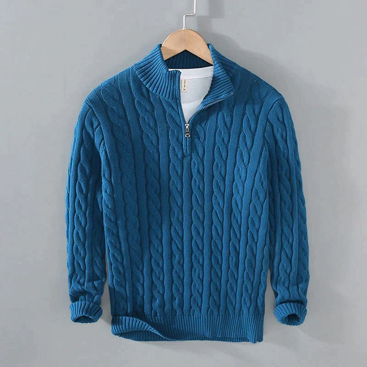 WHITFIELD - CABLE KNIT QUARTER-ZIP SWEATER 4