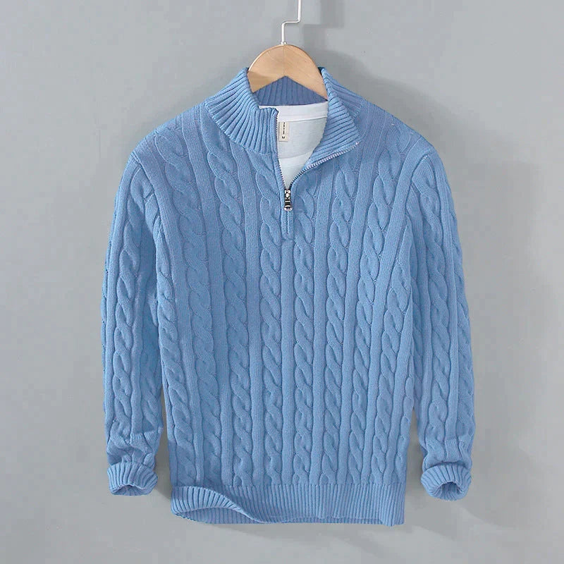 WHITFIELD - CABLE KNIT QUARTER-ZIP SWEATER 5