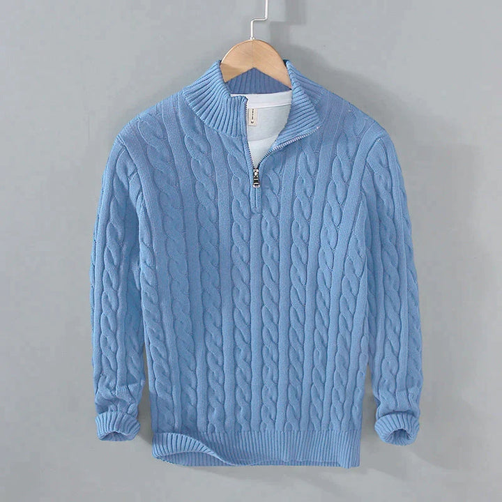 WHITFIELD - CABLE KNIT QUARTER-ZIP SWEATER 5