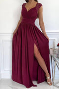Wilhelmina | Women's Draped Slit Maxi Dress