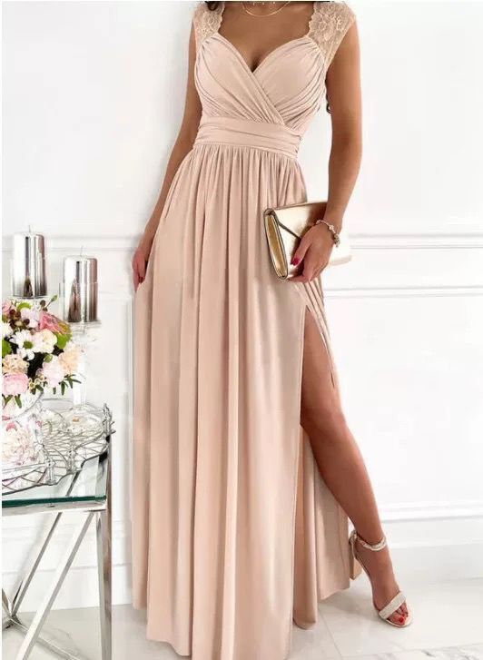WILHELMINA - DRAPED SLIT MAXI DRESS 2