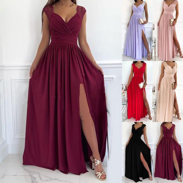 WILHELMINA - DRAPED SLIT MAXI DRESS 7