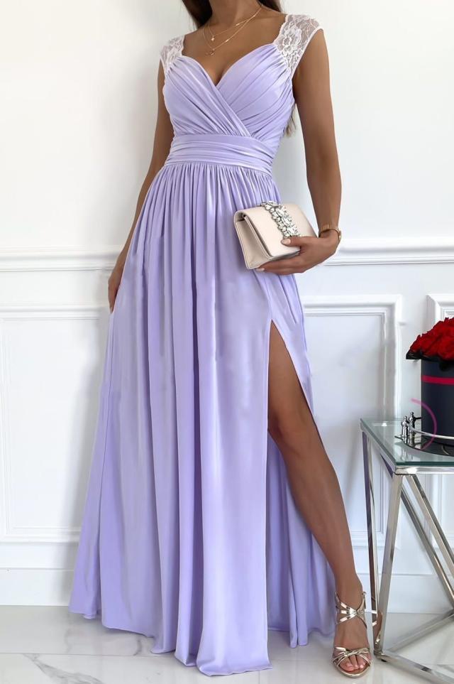 WILHELMINA - DRAPED SLIT MAXI DRESS 8