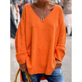 Willow | Women's Oversized V-Neck Cotton Sweater