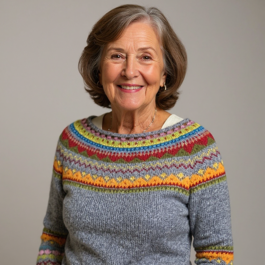 WREN | WOMEN'S FAIR ISLE SWEATER STRIPED NORDIC KNIT PULLOVER 4