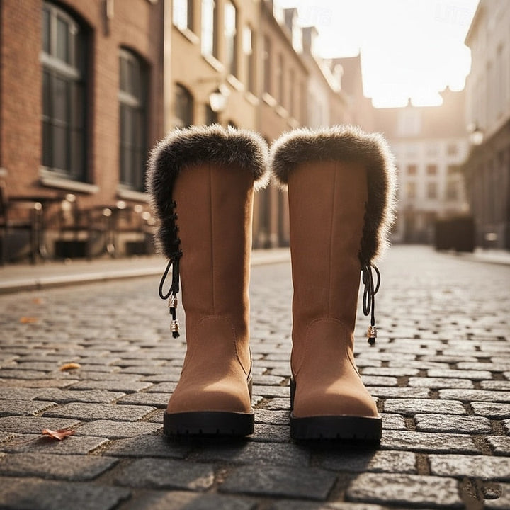 Women's Faux Fur Lined Snow Boots – Detail View