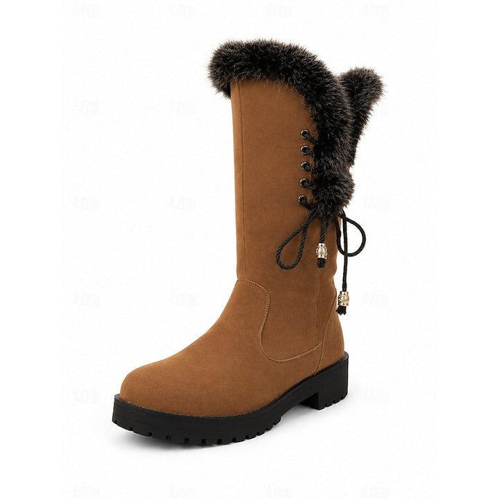 Women's Faux Fur Lined Snow Boots – Detail View