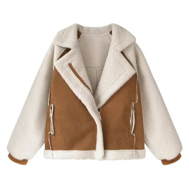 YVETTE | WOMEN'S FAUX SHEARLING JACKET OVERSIZED AVIATOR SHERPA 9