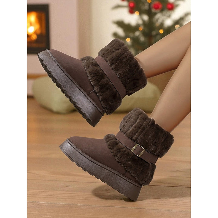 Women's Platform Faux Fur Snow Boots – Detail View