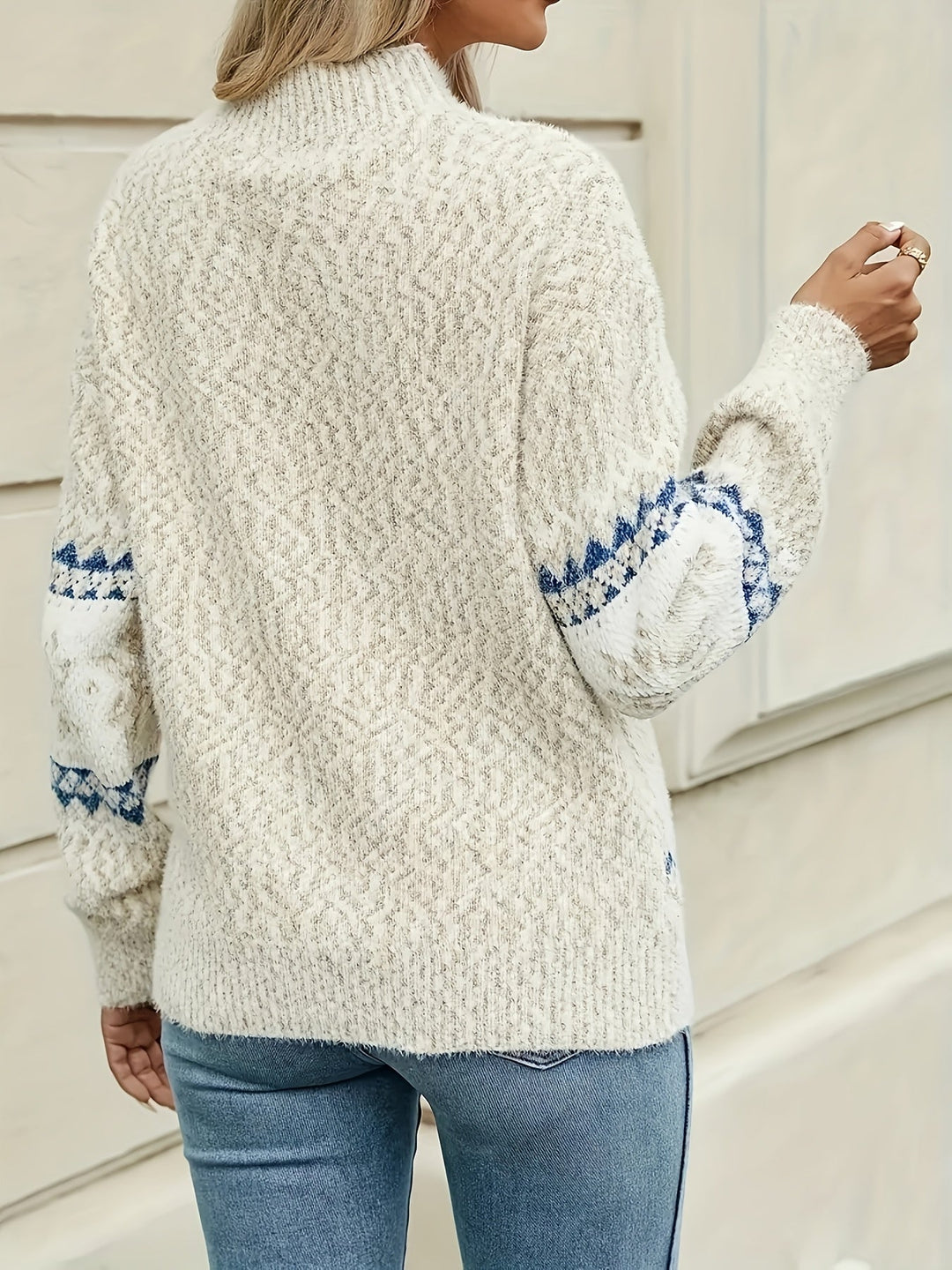 ZOELIE | WOMEN'S FAIR ISLE MOCK NECK CHRISTMAS SWEATER 10